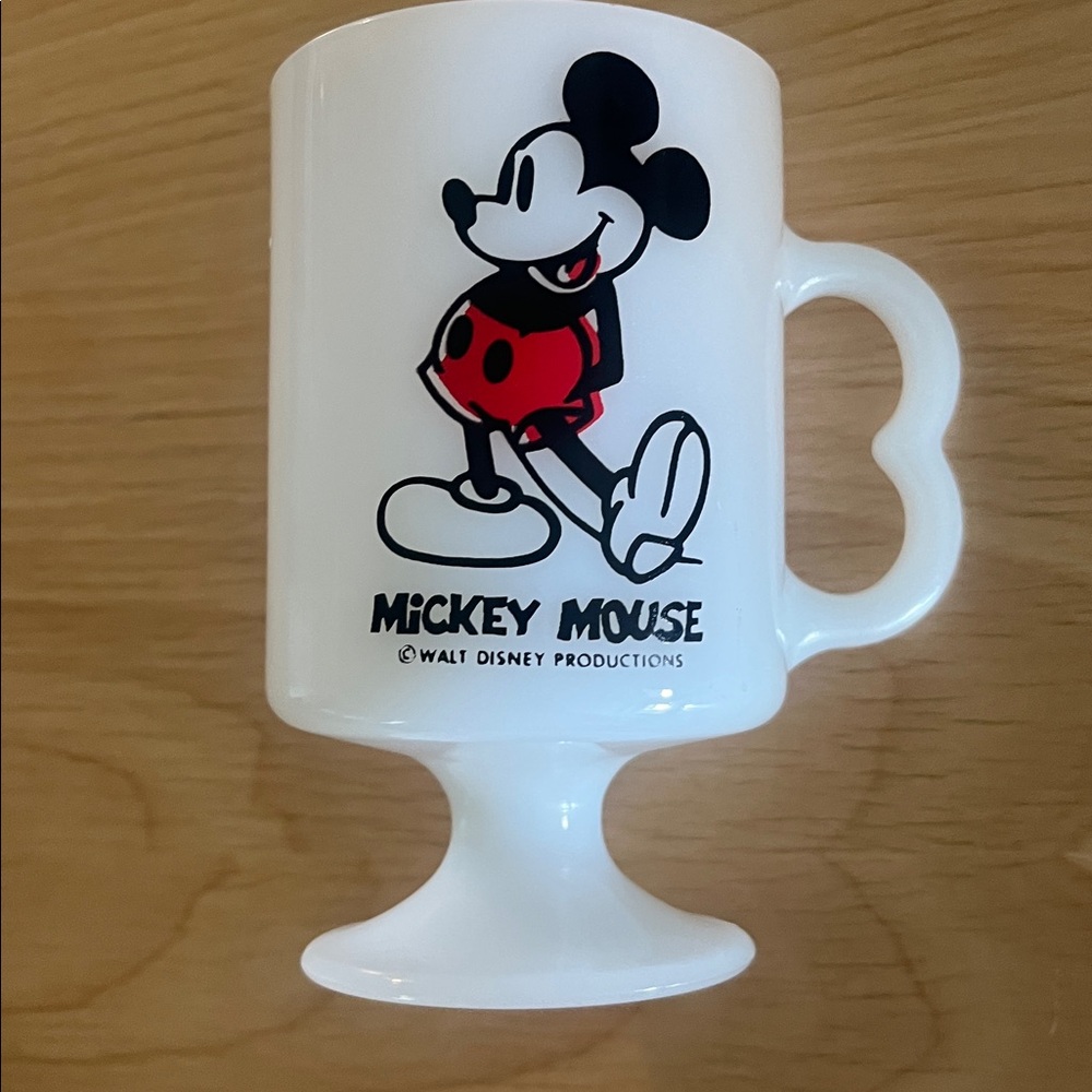 Vintage Federal Mickey Mouse Footed Pedestal Mugs